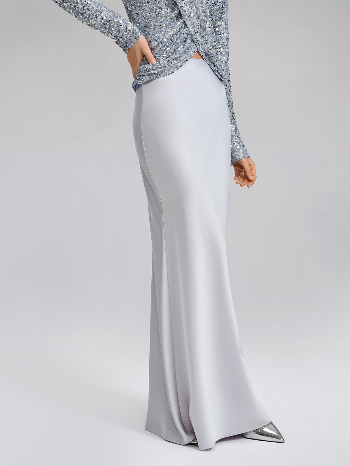 Acetate Satin Mermaid Maxi Skirt