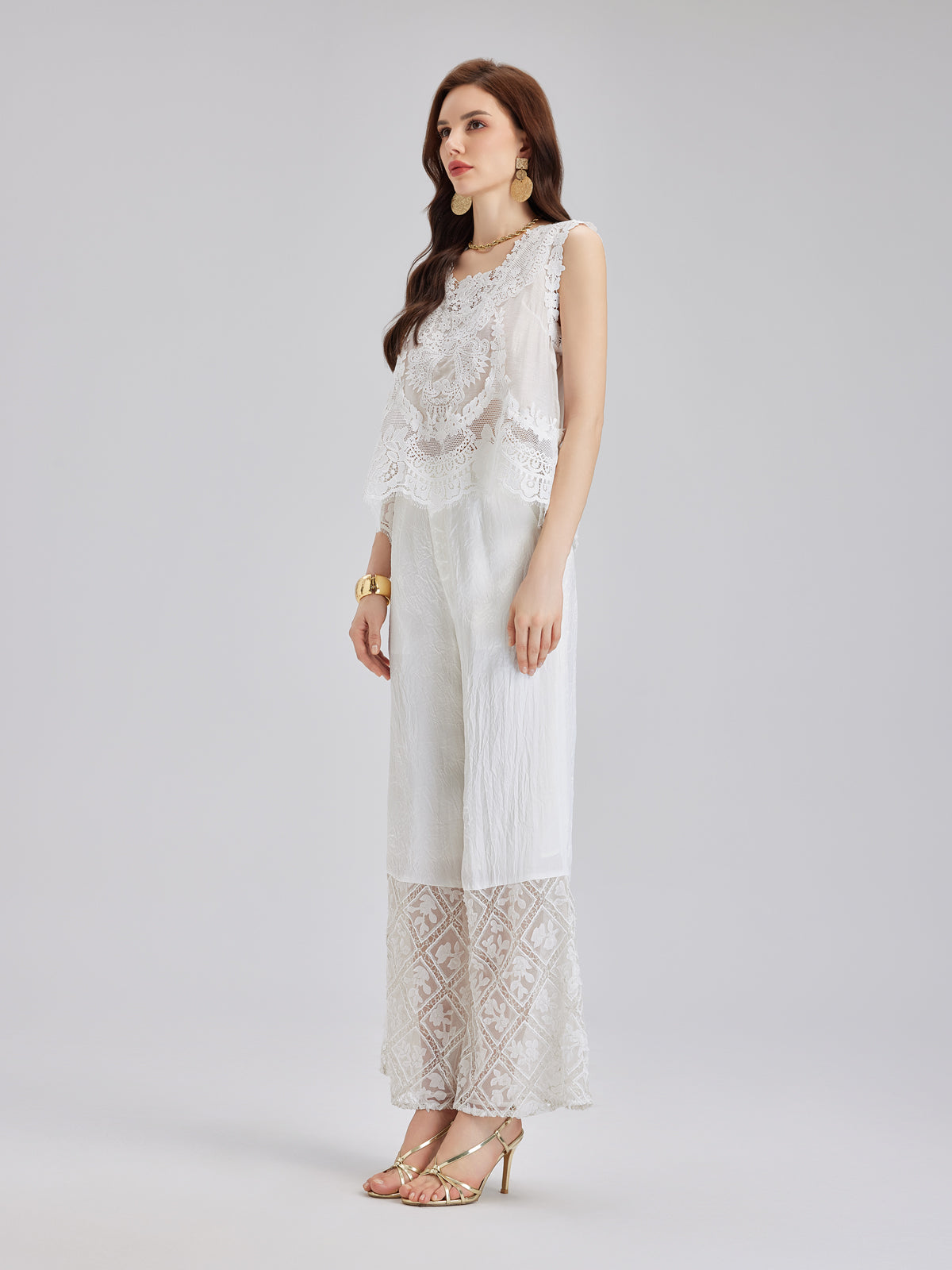 Vintage Eelegant Lace Embroidered Vest