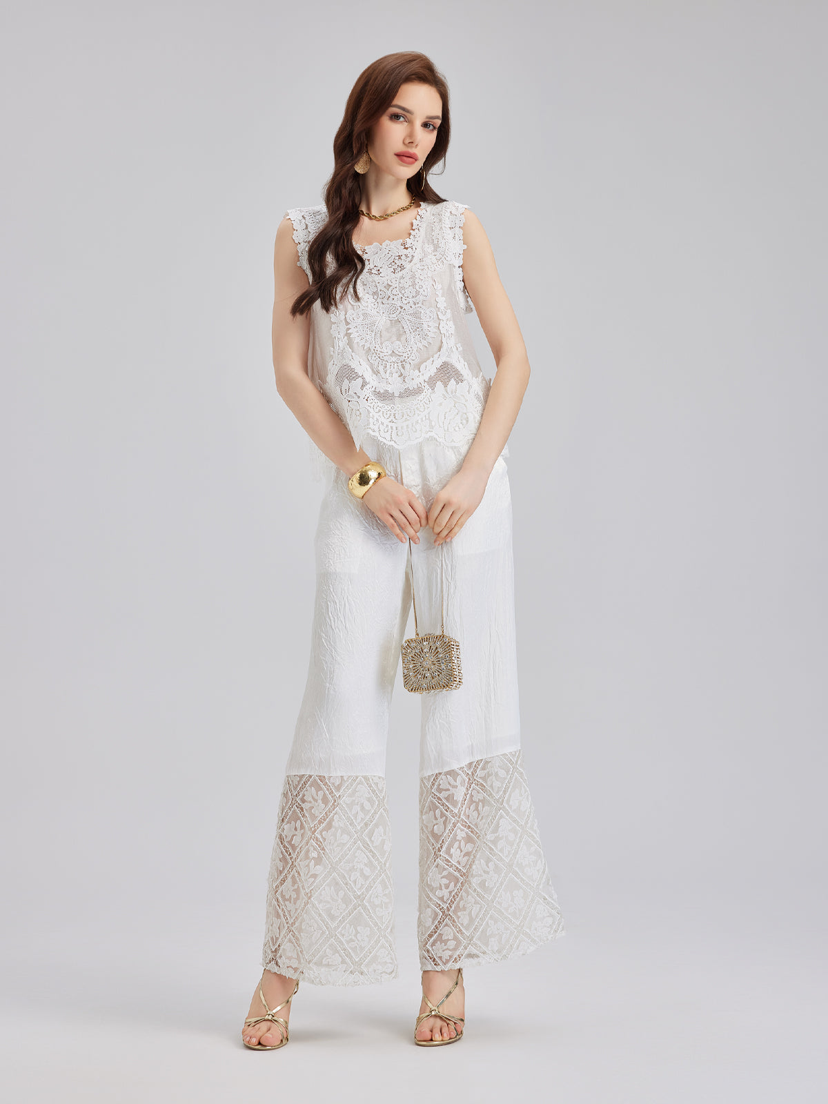 Vintage Eelegant Lace Embroidered Vest