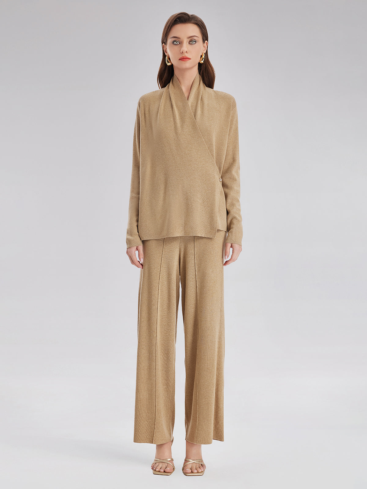 Final Sale | Premium Cashmere Cross-Neck Wrap Top