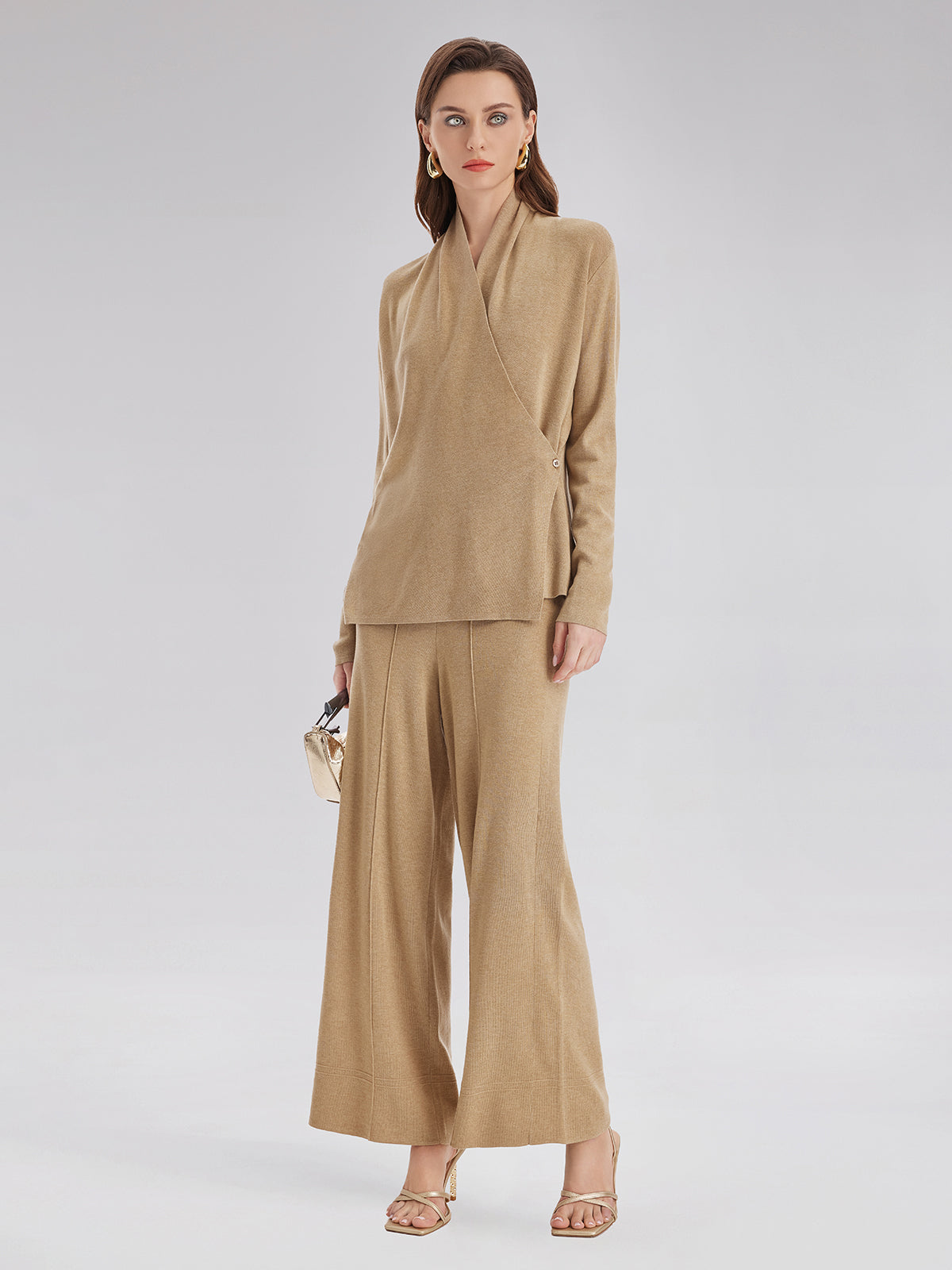 Final Sale | Premium Cashmere Wide-Leg Trousers