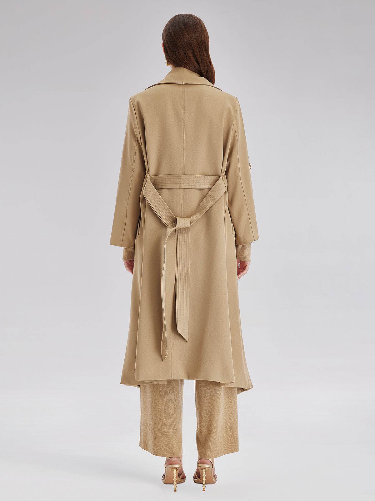 Oversized Collar Quilted Trench Coat