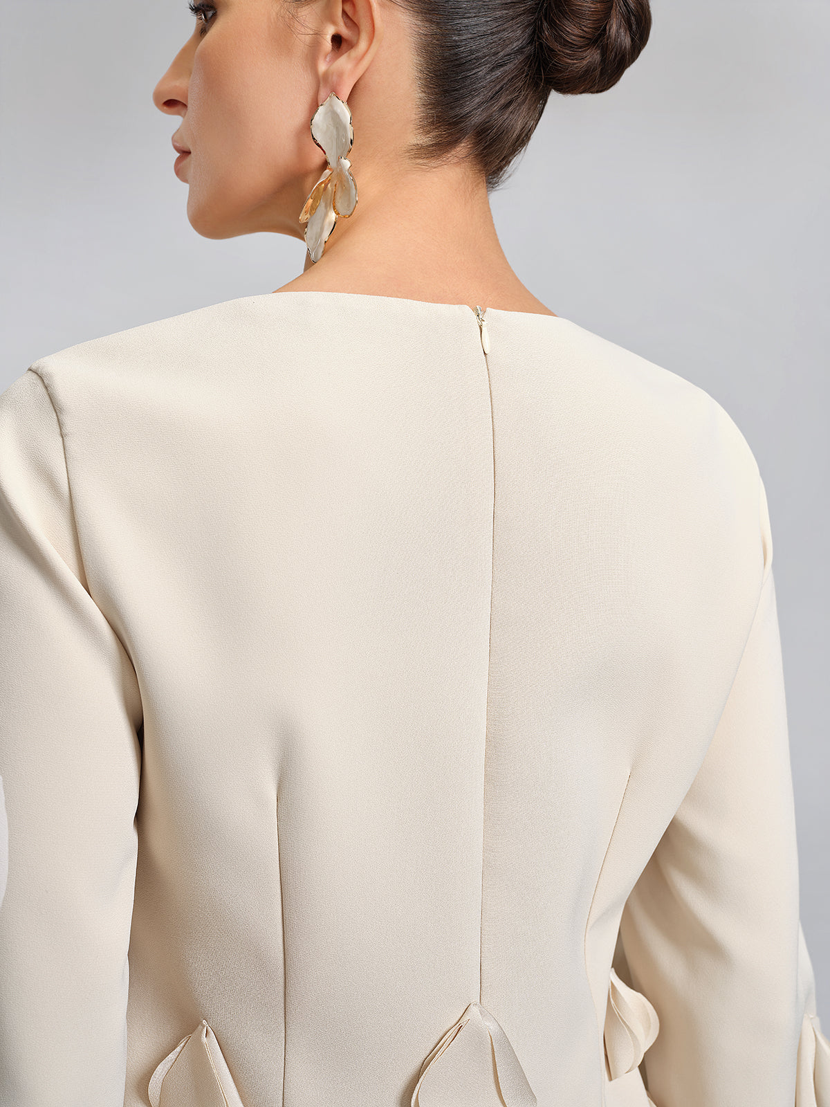 Hand-Sewn Beaded Sculptural Floral Top