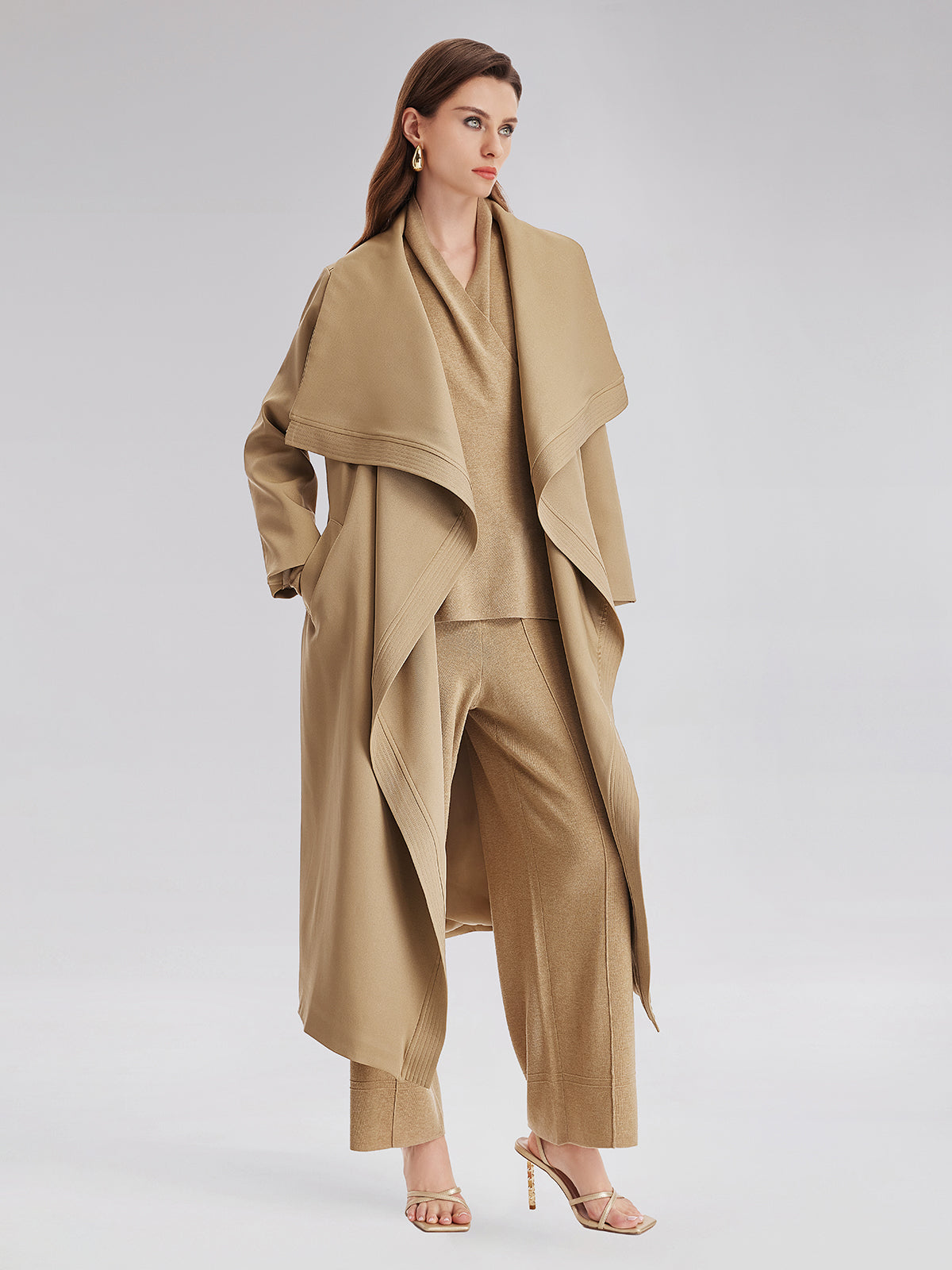 Final Sale | Oversized Collar Quilted Trench Coat