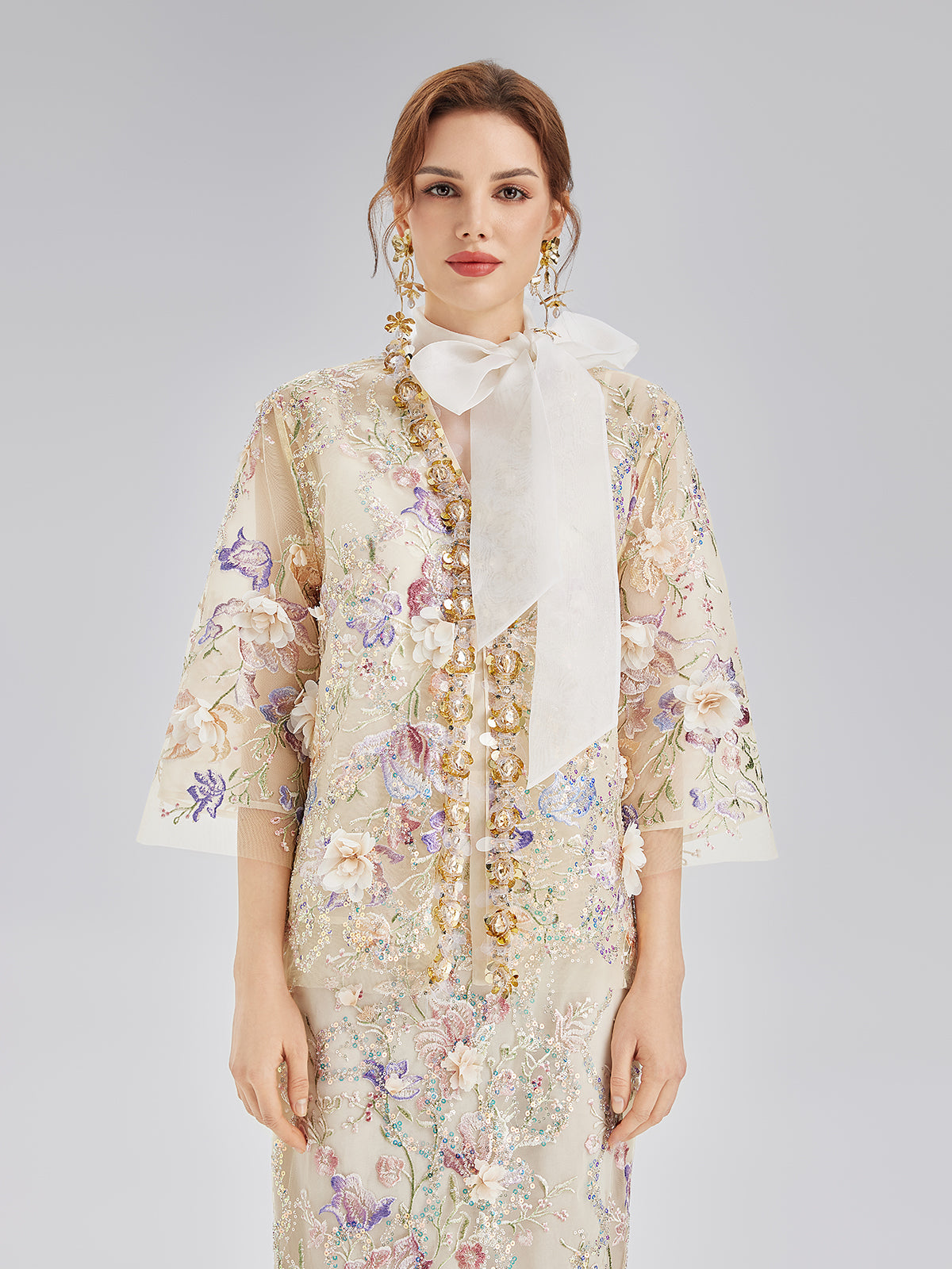 Final Sale | Handcrafted 3D Floral Beaded Embroidery Jacket