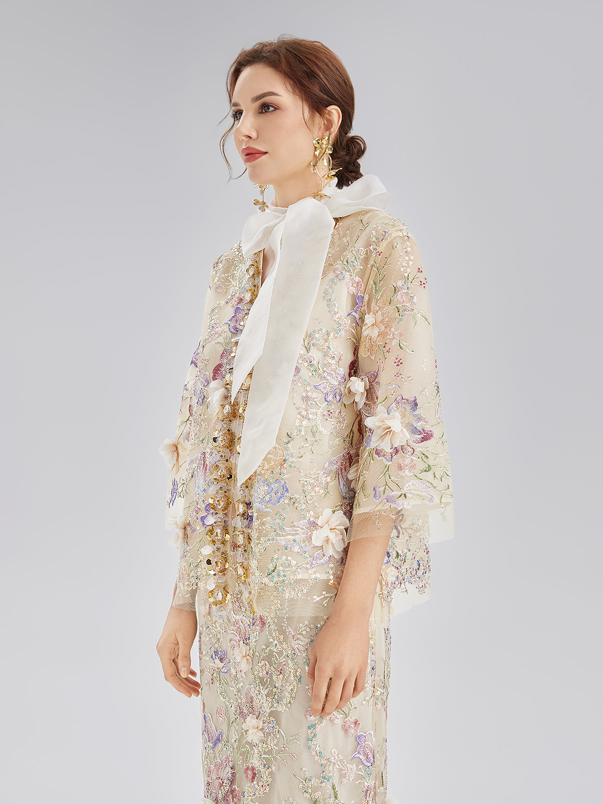 Final Sale | Handcrafted 3D Floral Beaded Embroidery Jacket