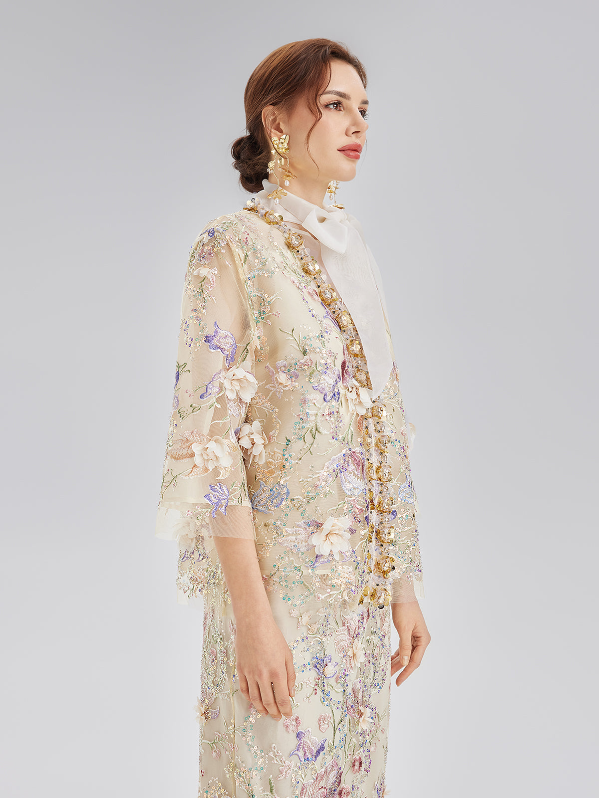 Final Sale | Handcrafted 3D Floral Beaded Embroidery Jacket