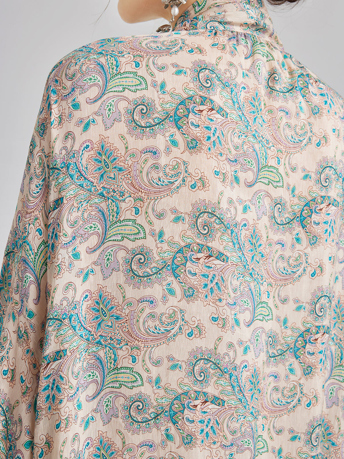 Final Sale | Linen Paisley Print Lace Dress