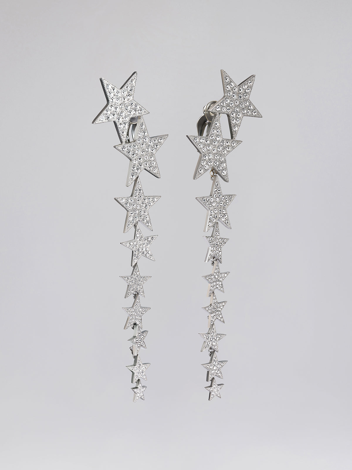 Crystal Star Chain Drop Earrings