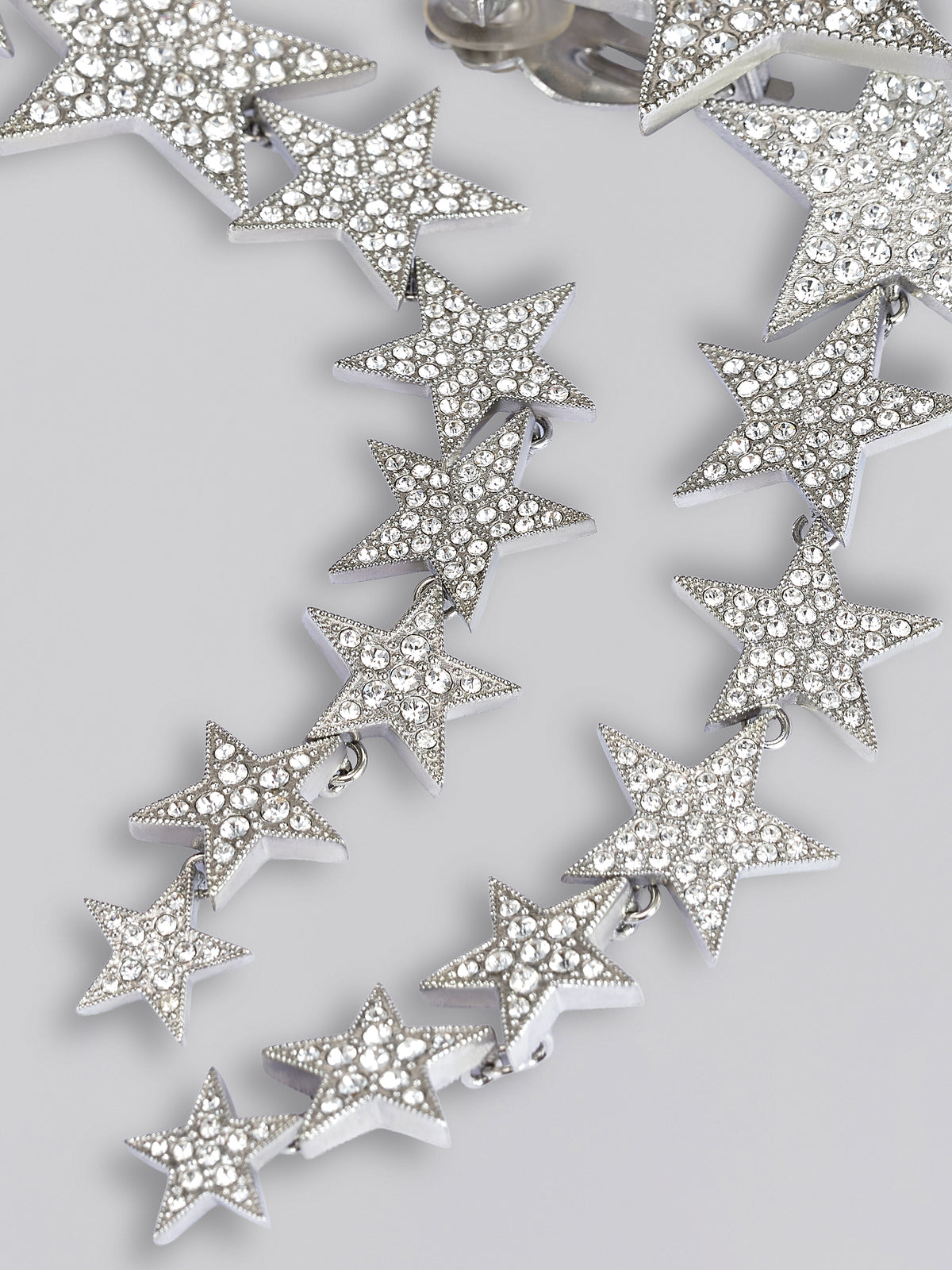 Crystal Star Chain Drop Earrings