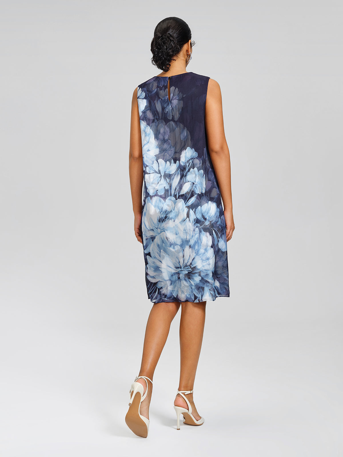 Double-Layer Artistic Print Sleeveless Dress