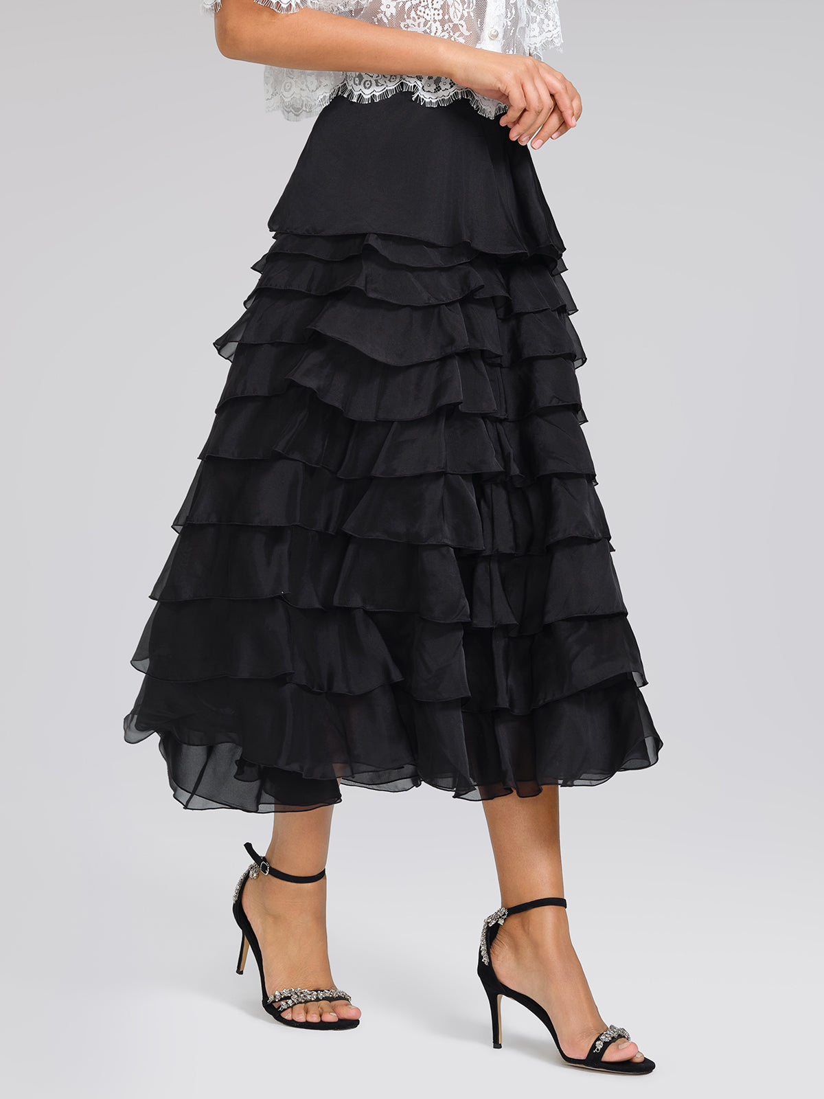 Versatile Organza Tiered Skirt