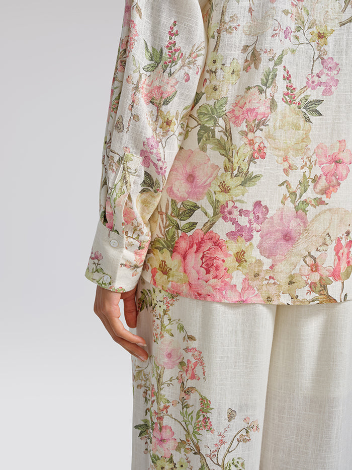 Cotton Linen Printed Breathable Shirt