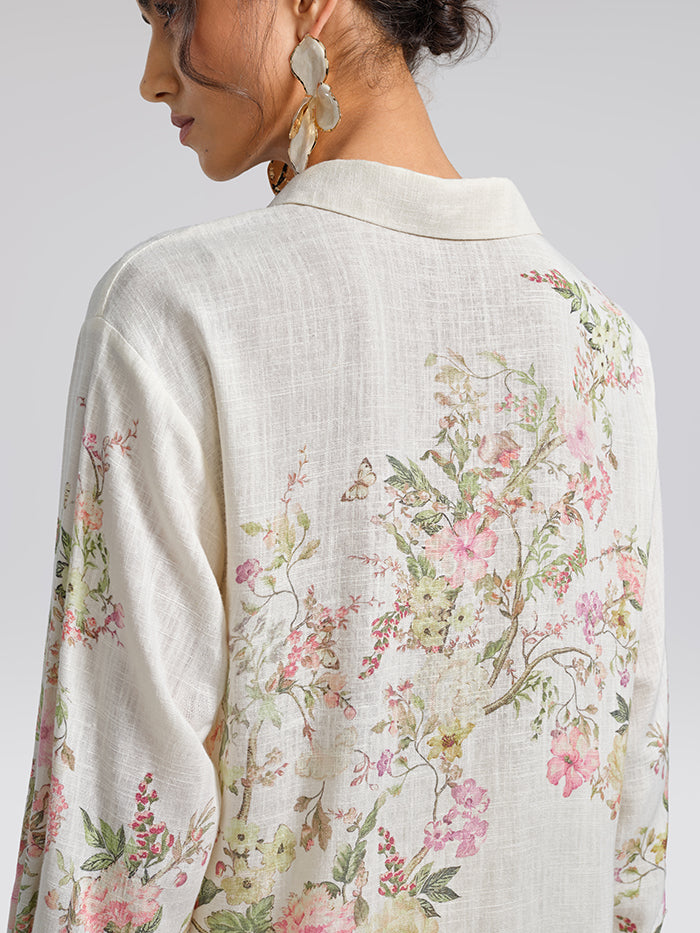Cotton Linen Printed Breathable Shirt