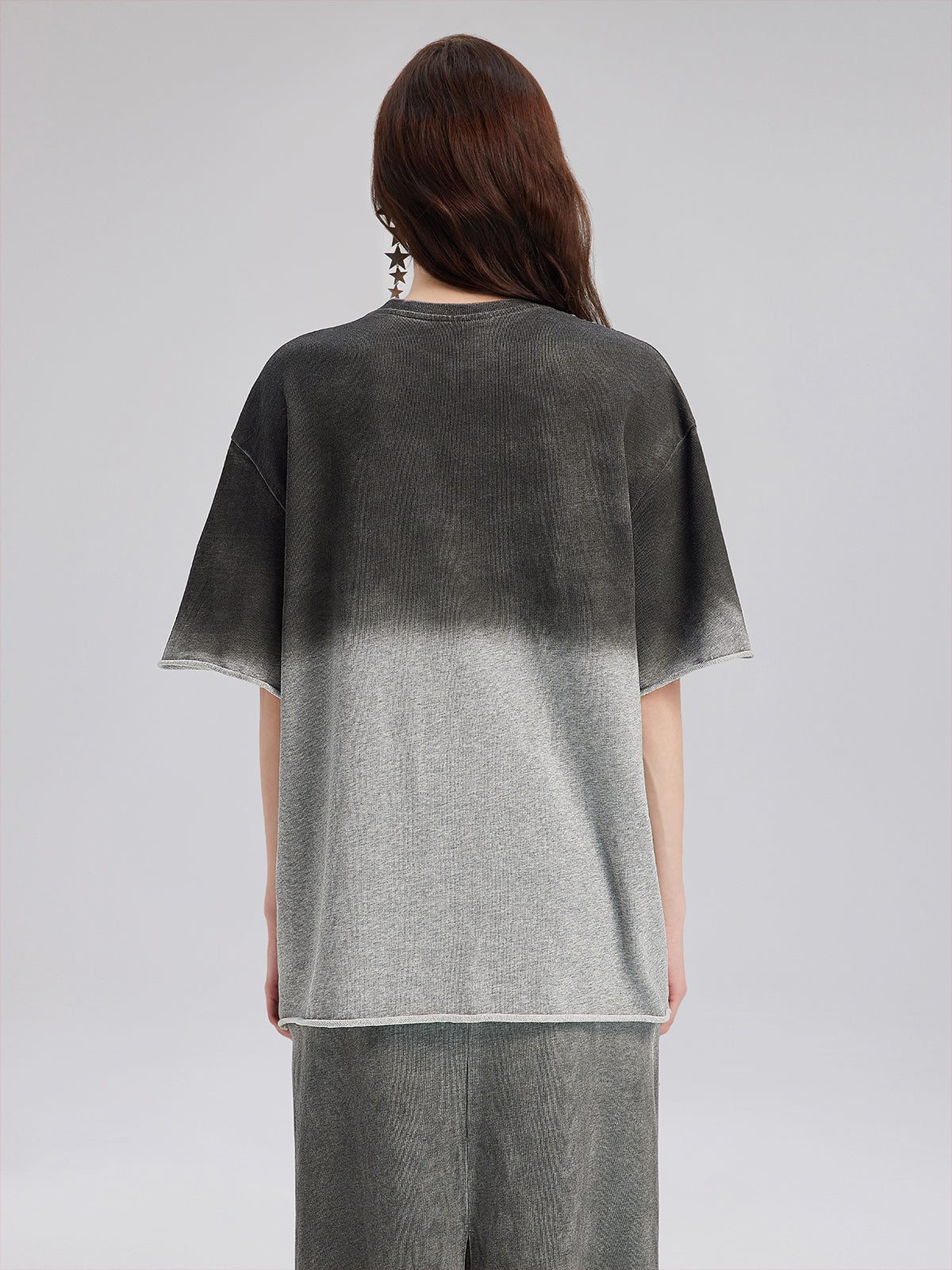 Gradient-Coated Rhinestone Knit Tee