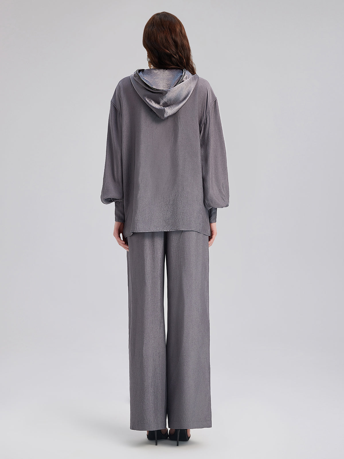 Relaxed Acetate Straight-Leg Pants