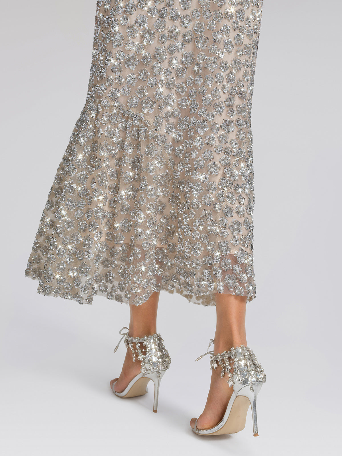 Hand-Embellished Sequin & Beaded Mermaid Skirt