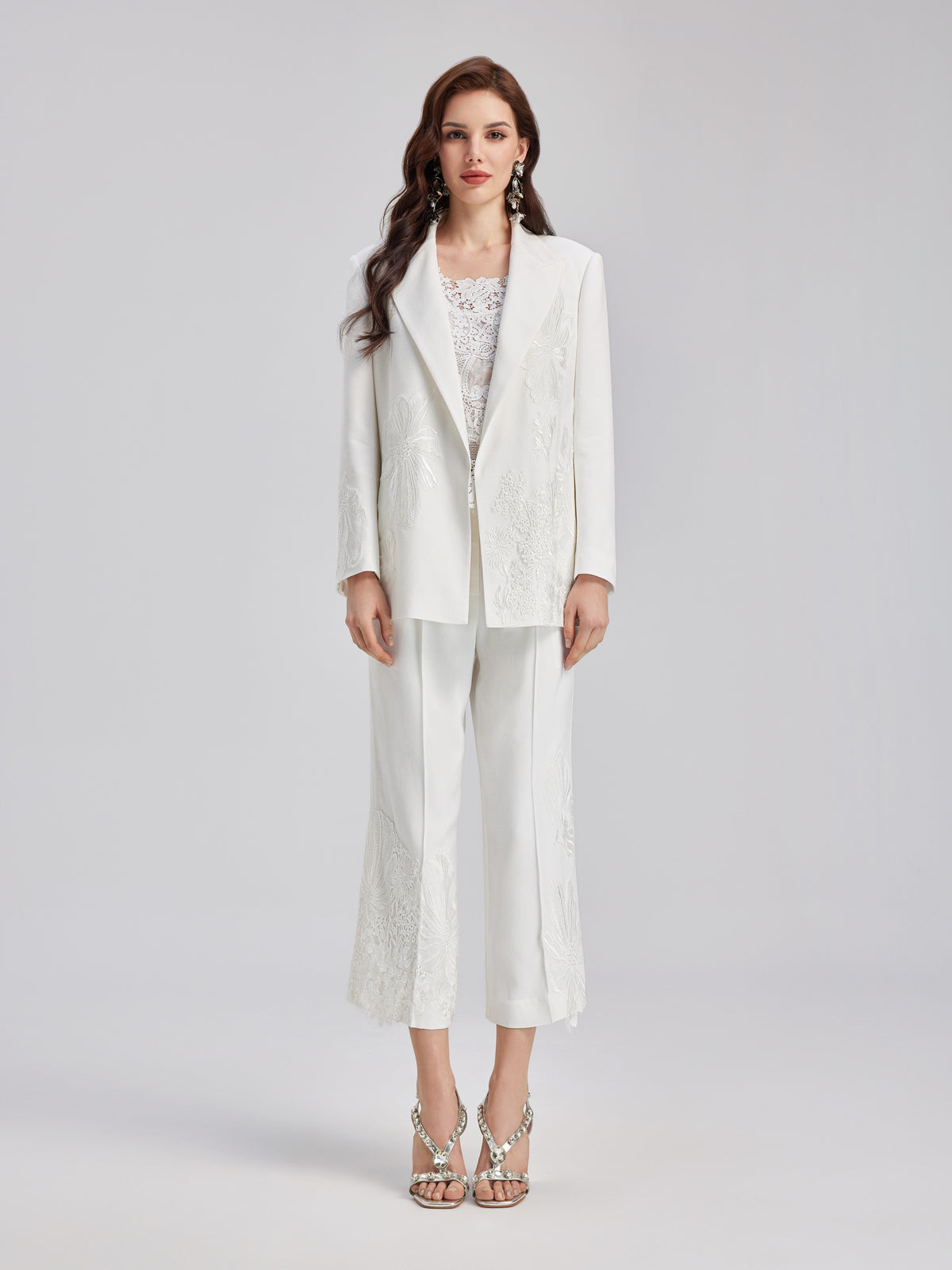 Luxe Floral Embroidered Relaxed Blazer