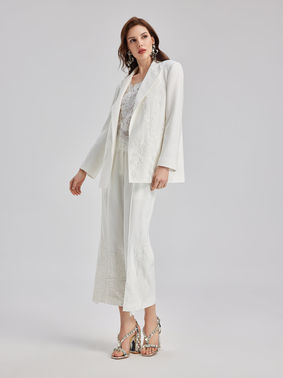 Luxe Floral Embroidered Relaxed Blazer