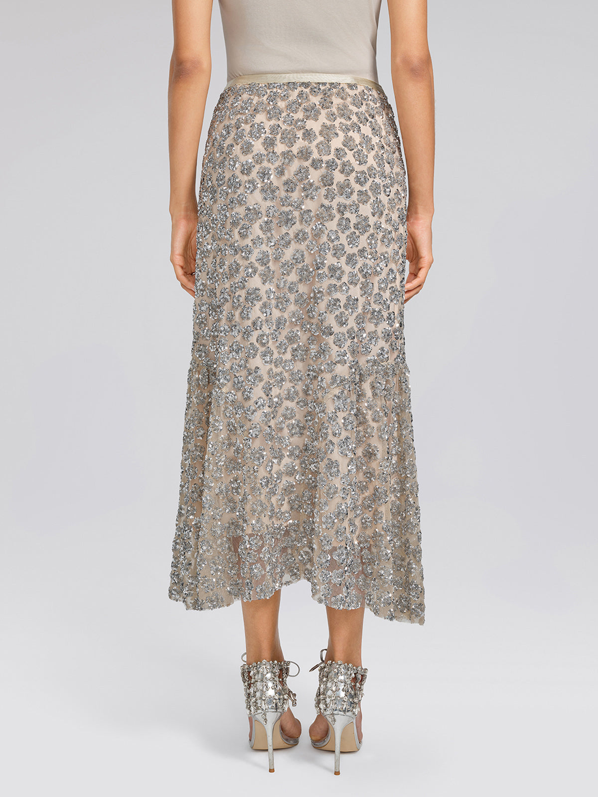 Hand-Embellished Sequin & Beaded Mermaid Skirt