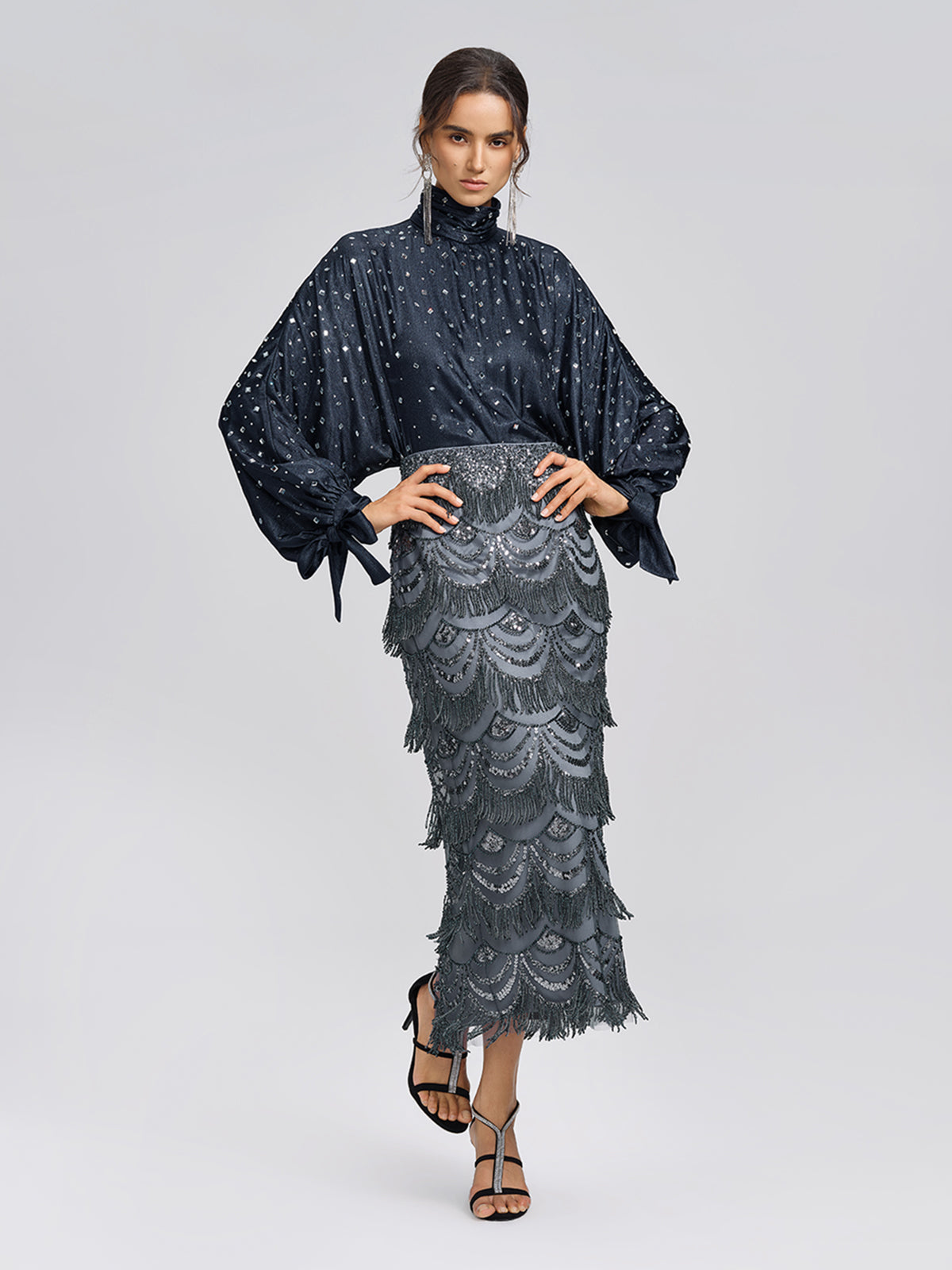 Beaded Sequin Mermaid Evening Skirt