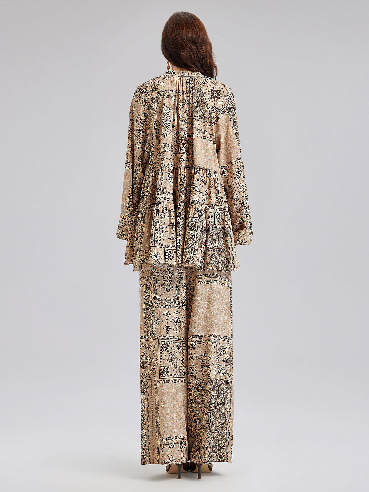 Final Sale | Paisley Cotton-Linen Vacation Relaxed Blouse