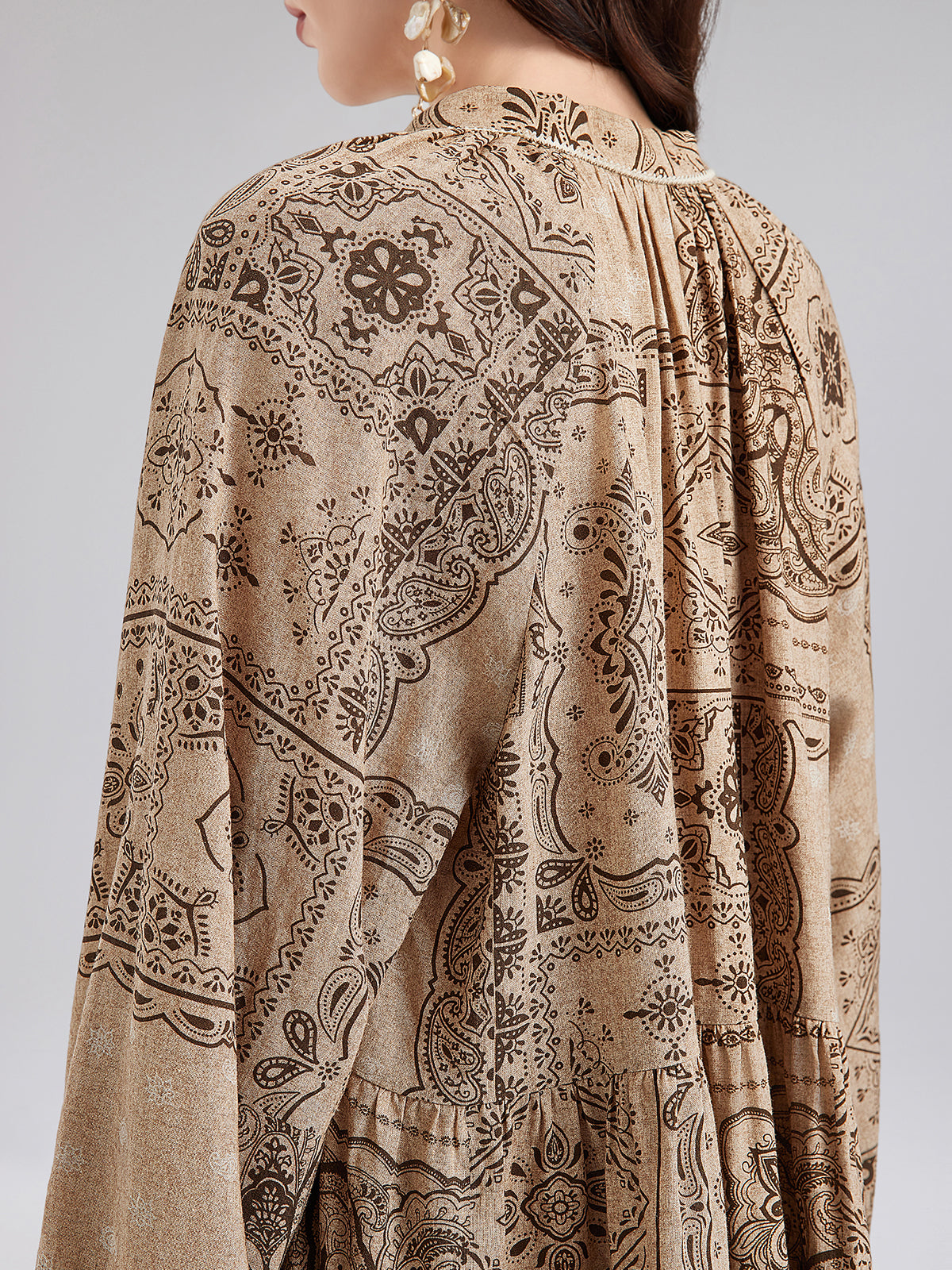 Final Sale | Paisley Cotton-Linen Vacation Relaxed Blouse
