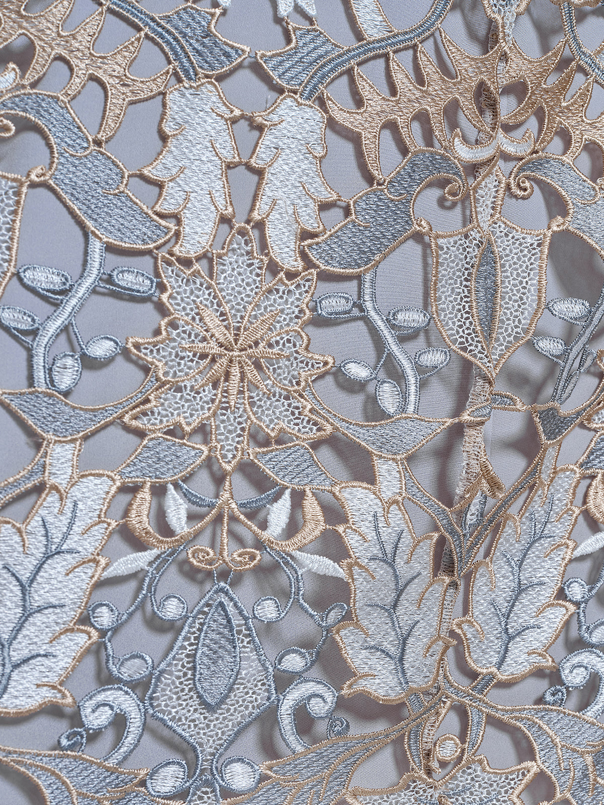 Guipure Lace Cutwork Rhinestone Straight Dress