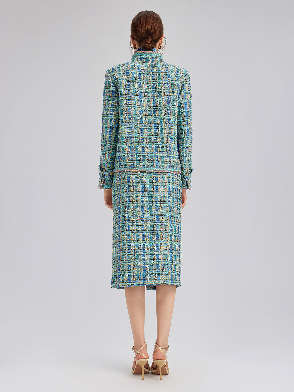 Contemporary apparel with structured shape and balanced proportions