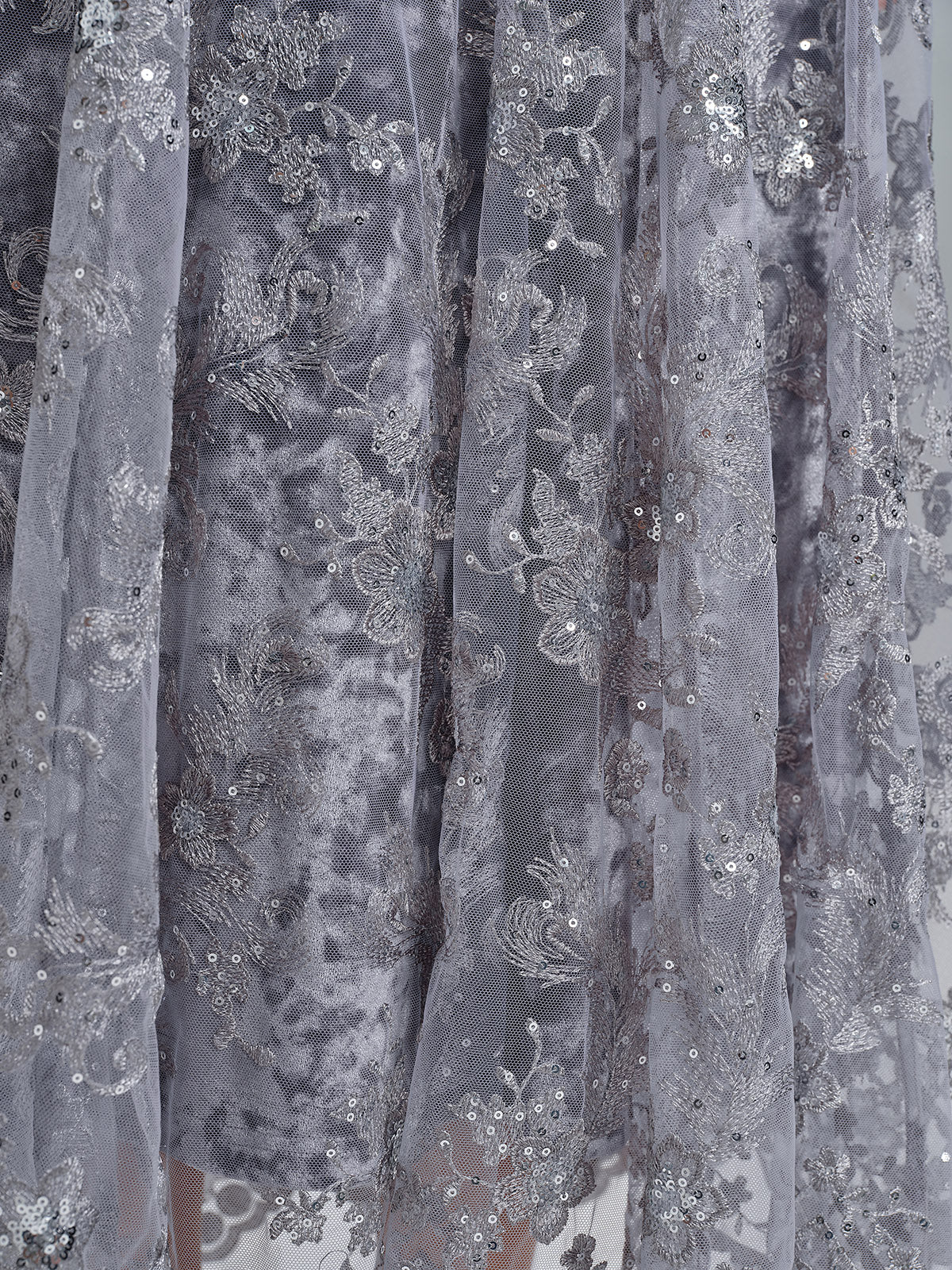 Embroidered Lace Sequin A-Line Skirt