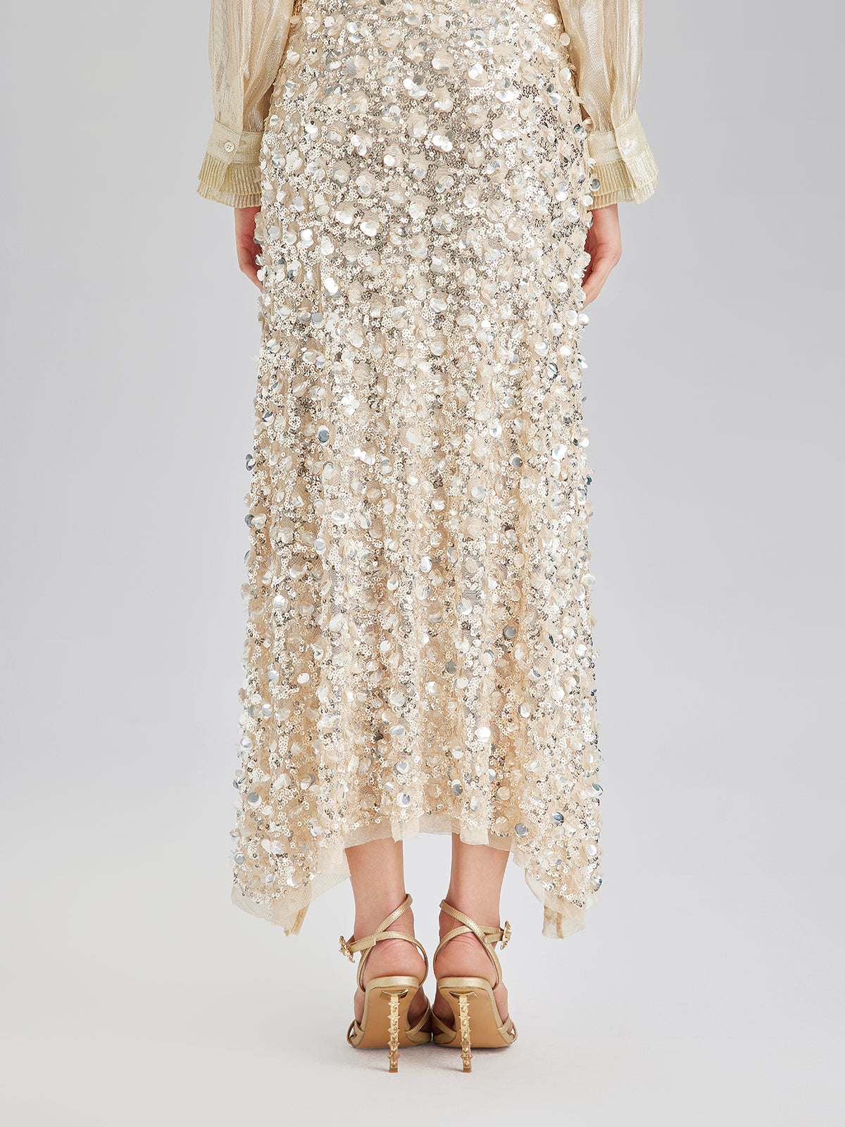 Layered Sequin Mermaid Elastic Waist Skirt