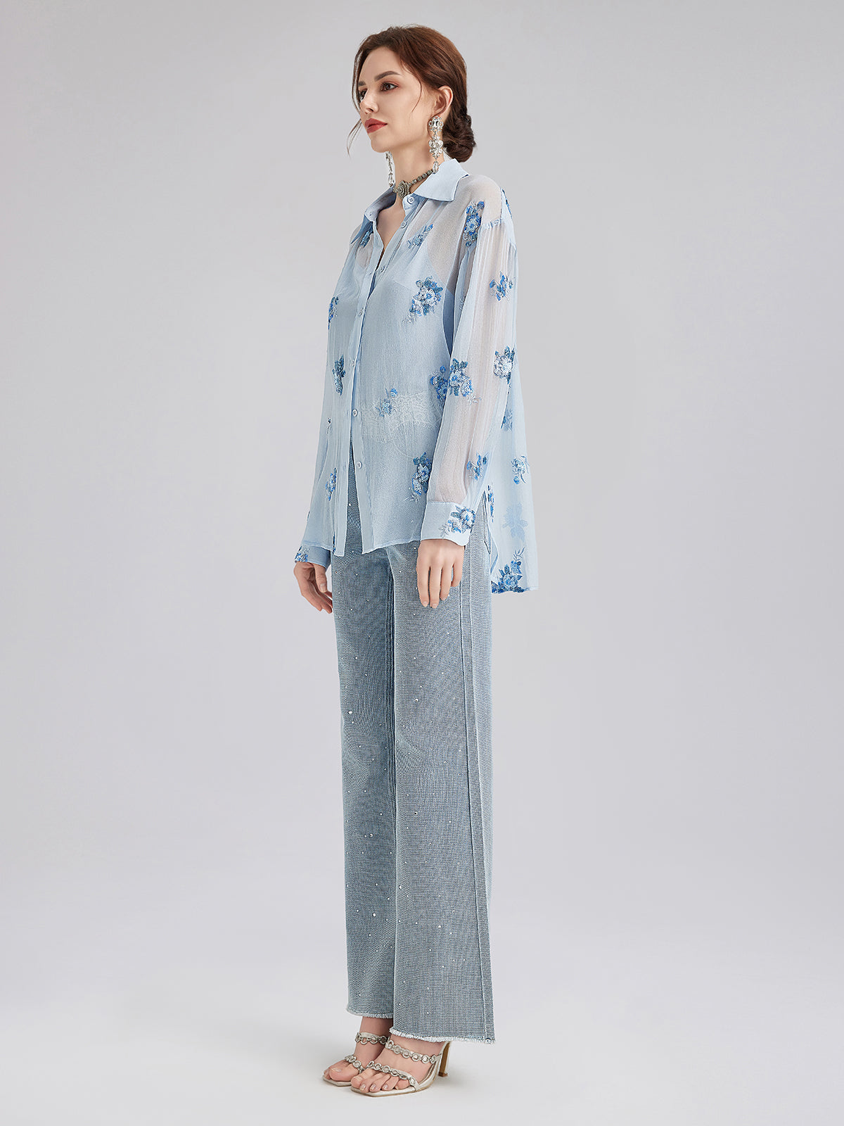 Final Sale | Silk Floral Embroidered Shirt
