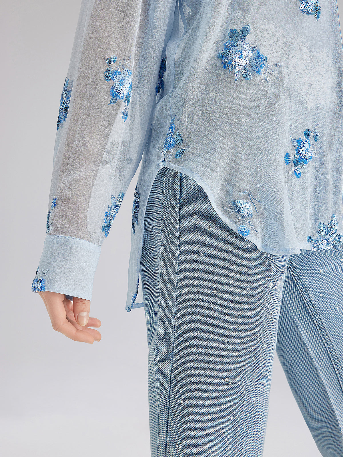 Final Sale | Silk Floral Embroidered Shirt