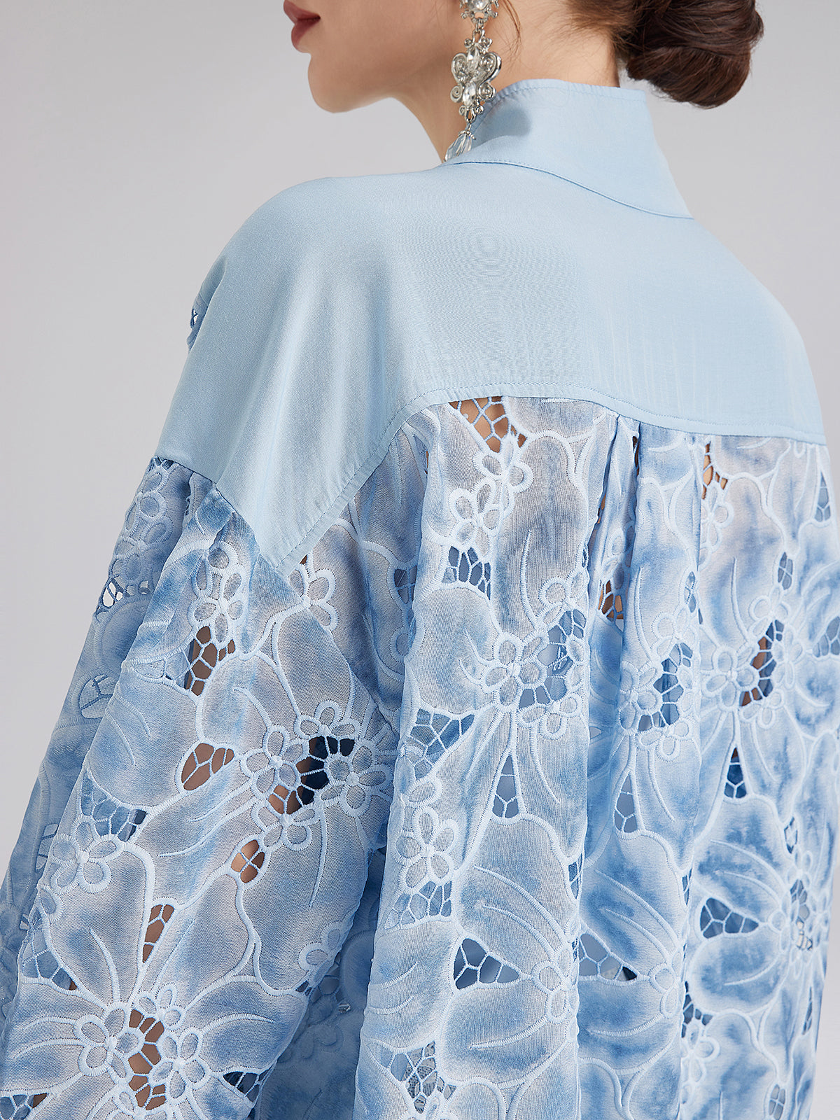 Final Sale | Asymmetrical Collar Dyed Floral Shirt