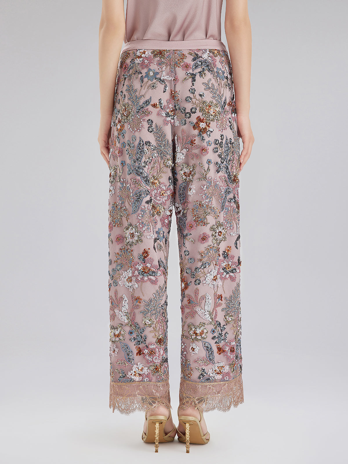 Multicolor Sequin Embroidered Trousers