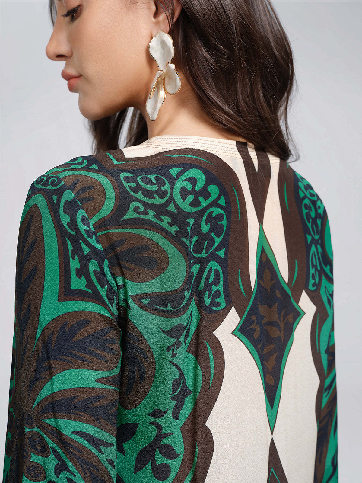 100% Silk Beaded Botanical Paisley Dress