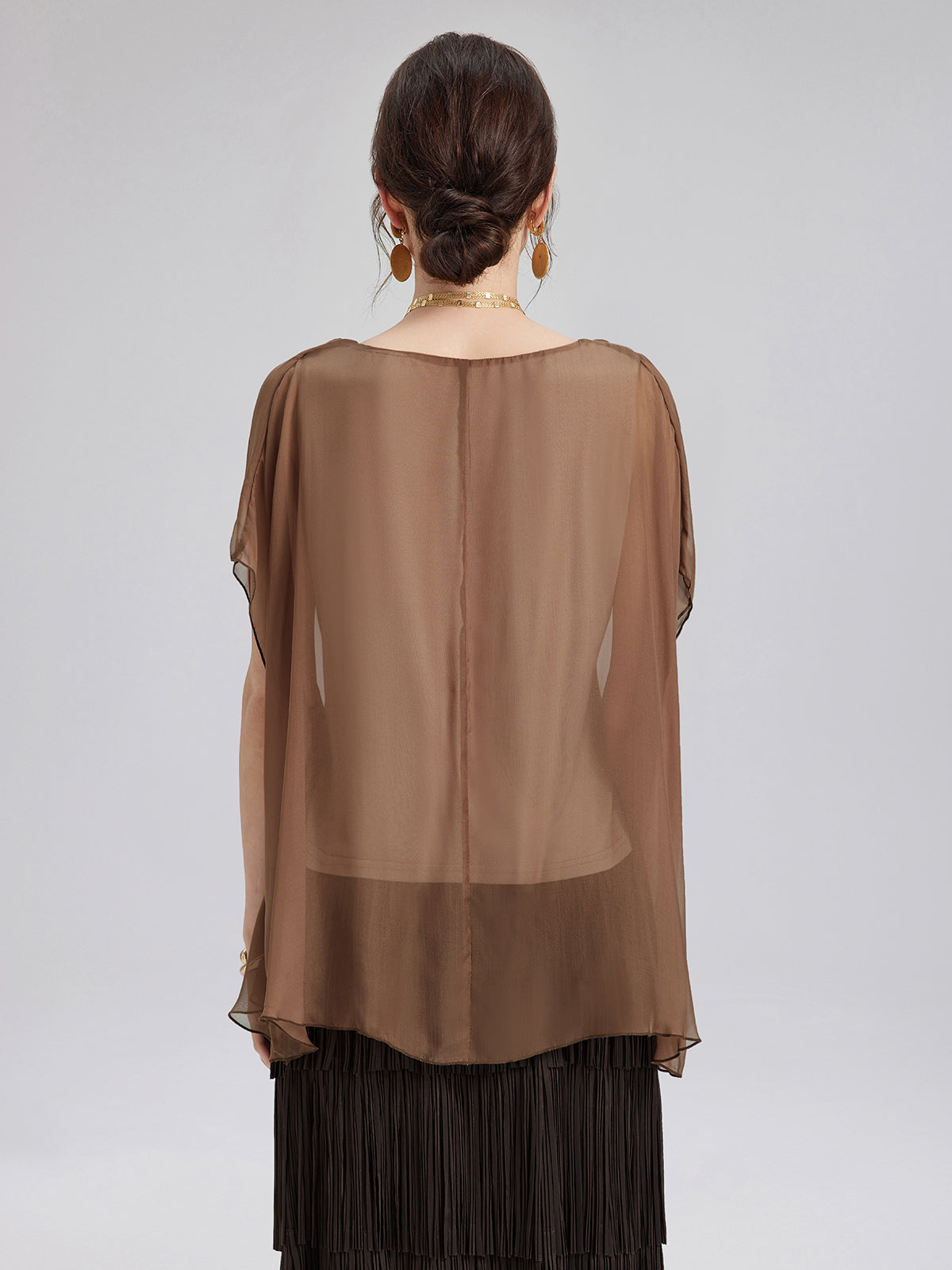 Hand-Dyed Sheer Silk Blouse
