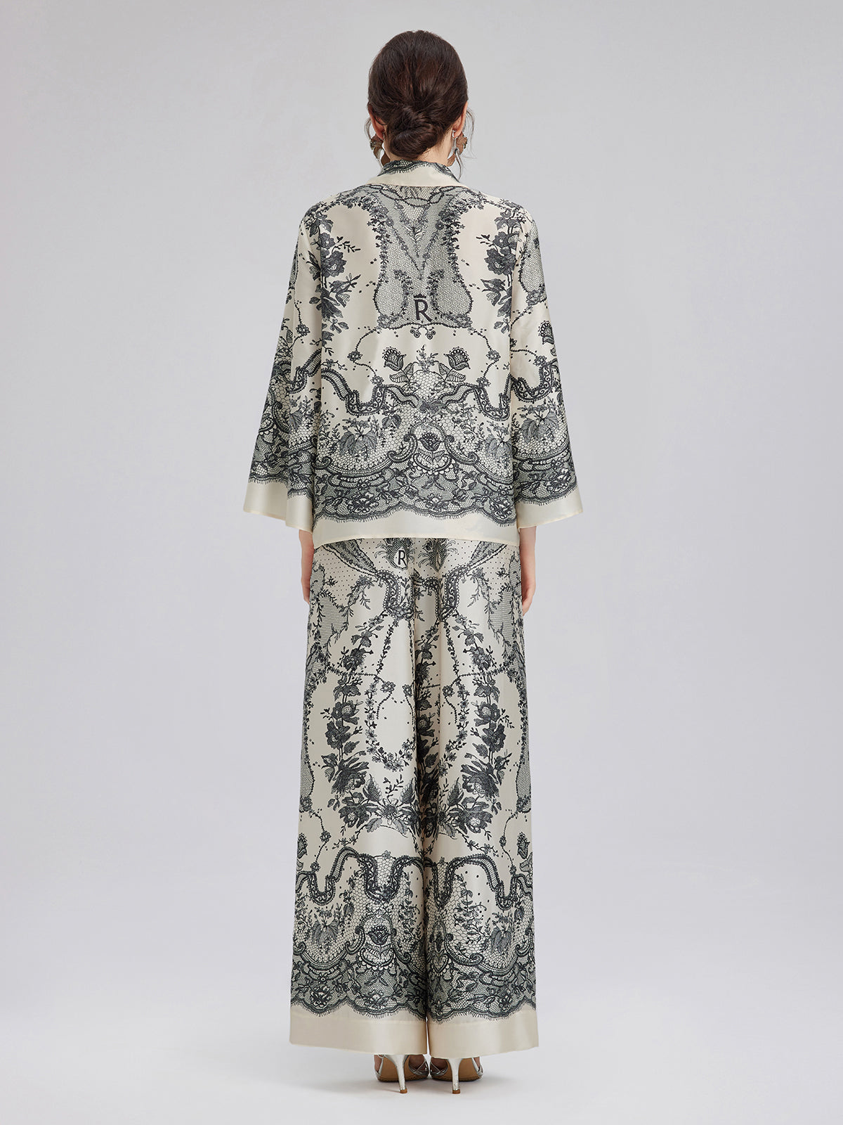 Black Eyelash Lace Relaxed Pants