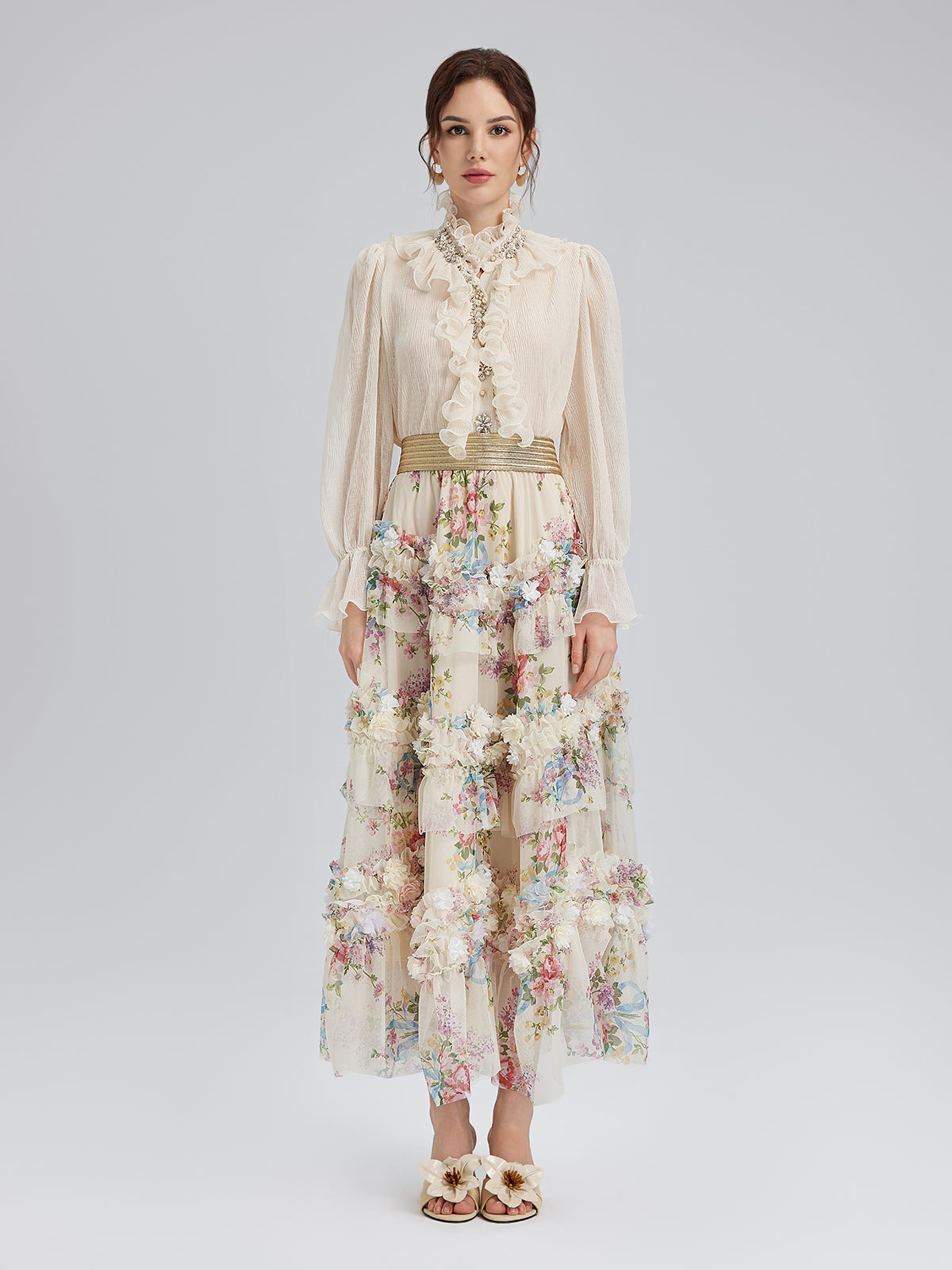 Final Sale | Handcrafted Floral French-Inspired Tulle Skirt