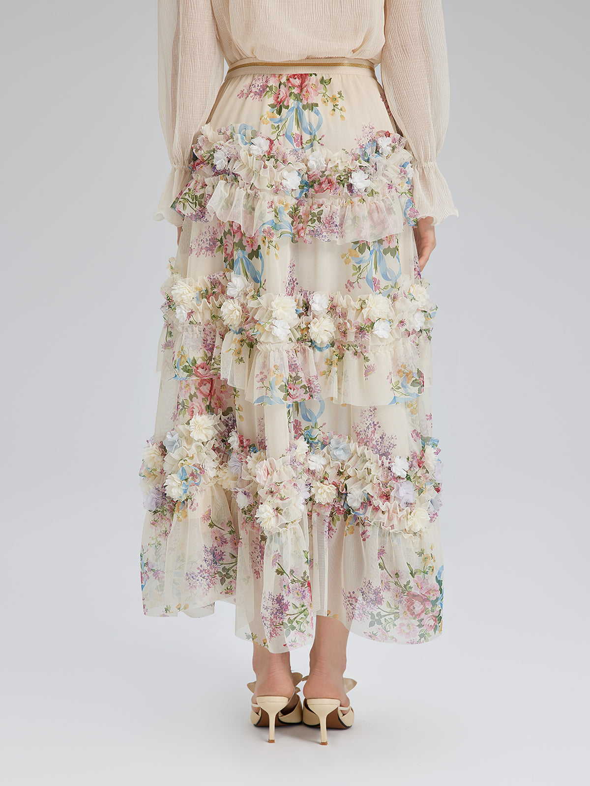 Final Sale | Handcrafted Floral French-Inspired Tulle Skirt