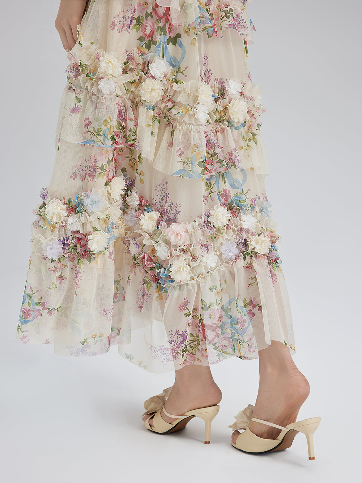 Final Sale | Handcrafted Floral French-Inspired Tulle Skirt