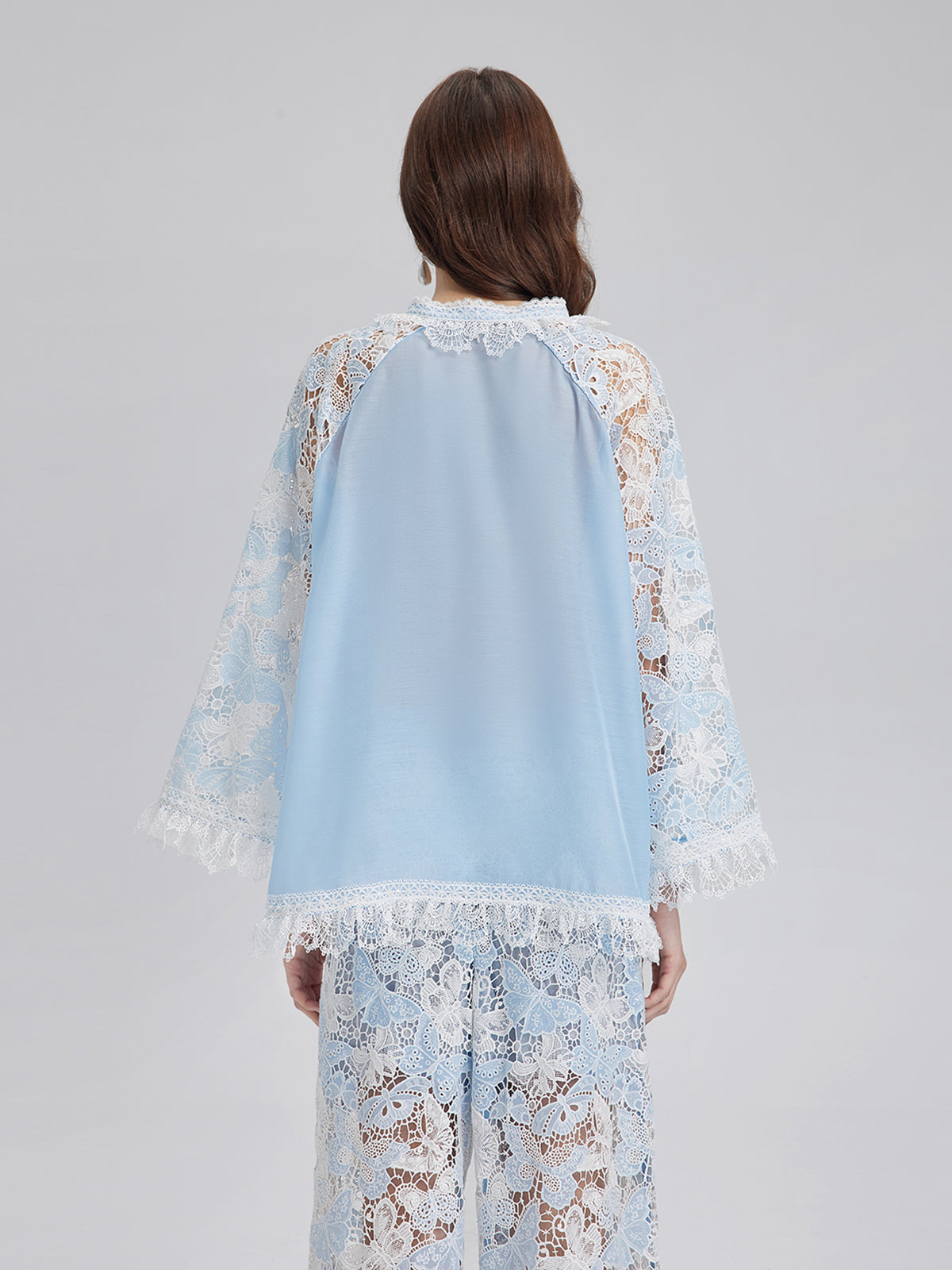 Two-Tone Lace Baroque Butterfly Top
