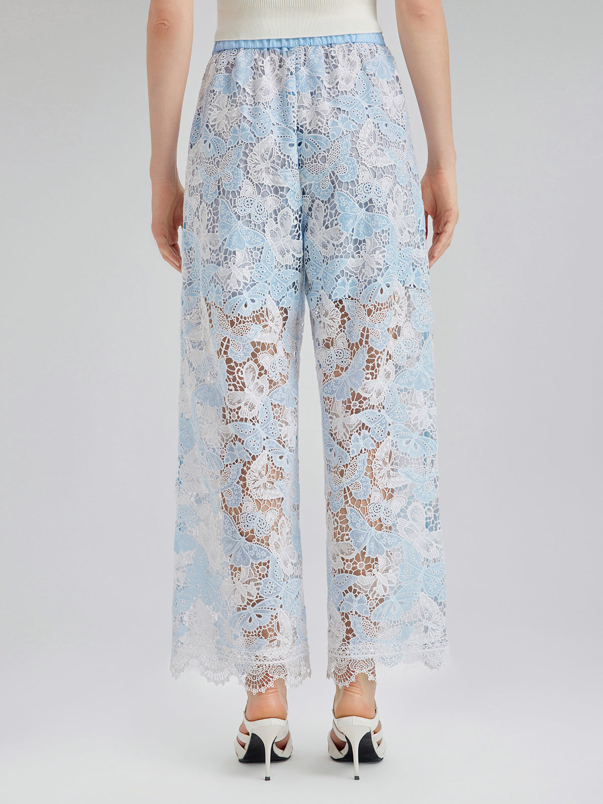 Two-Tone Lace Baroque Butterfly Trousers