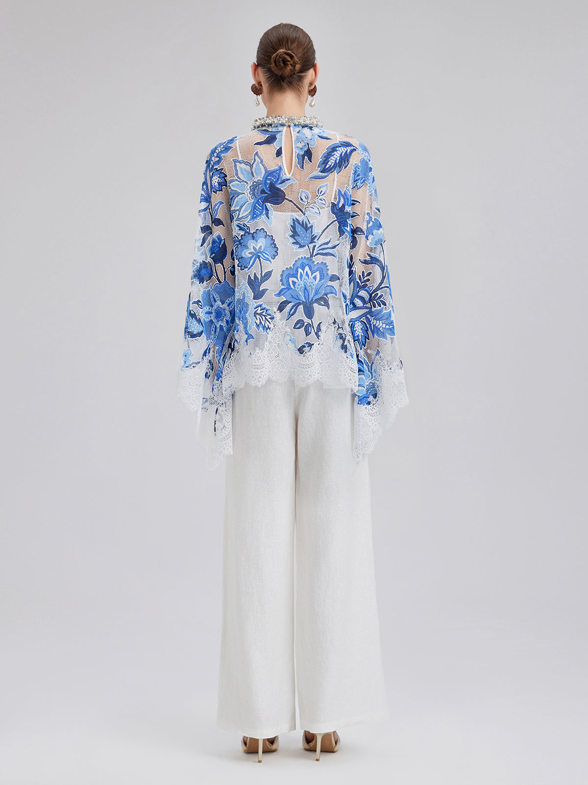 Lace Jacquard Cape Top