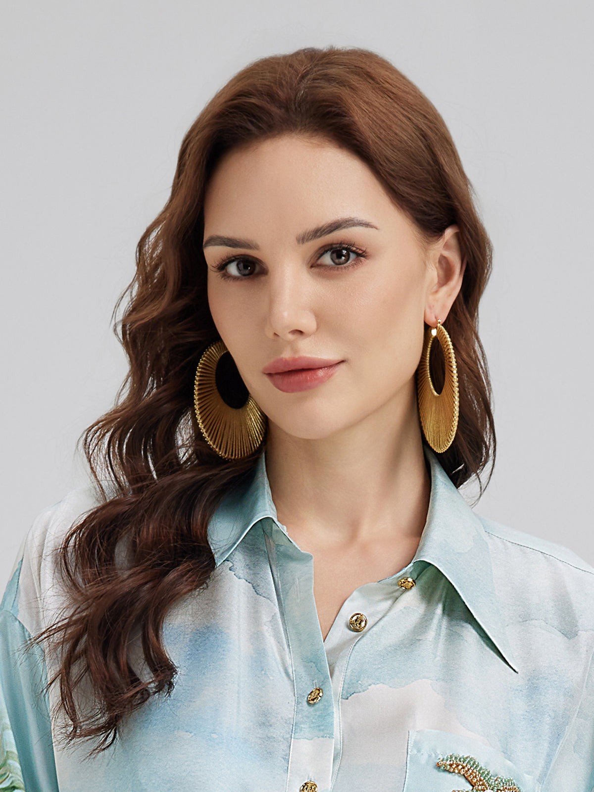 Sculpted Fan Statement Earrings