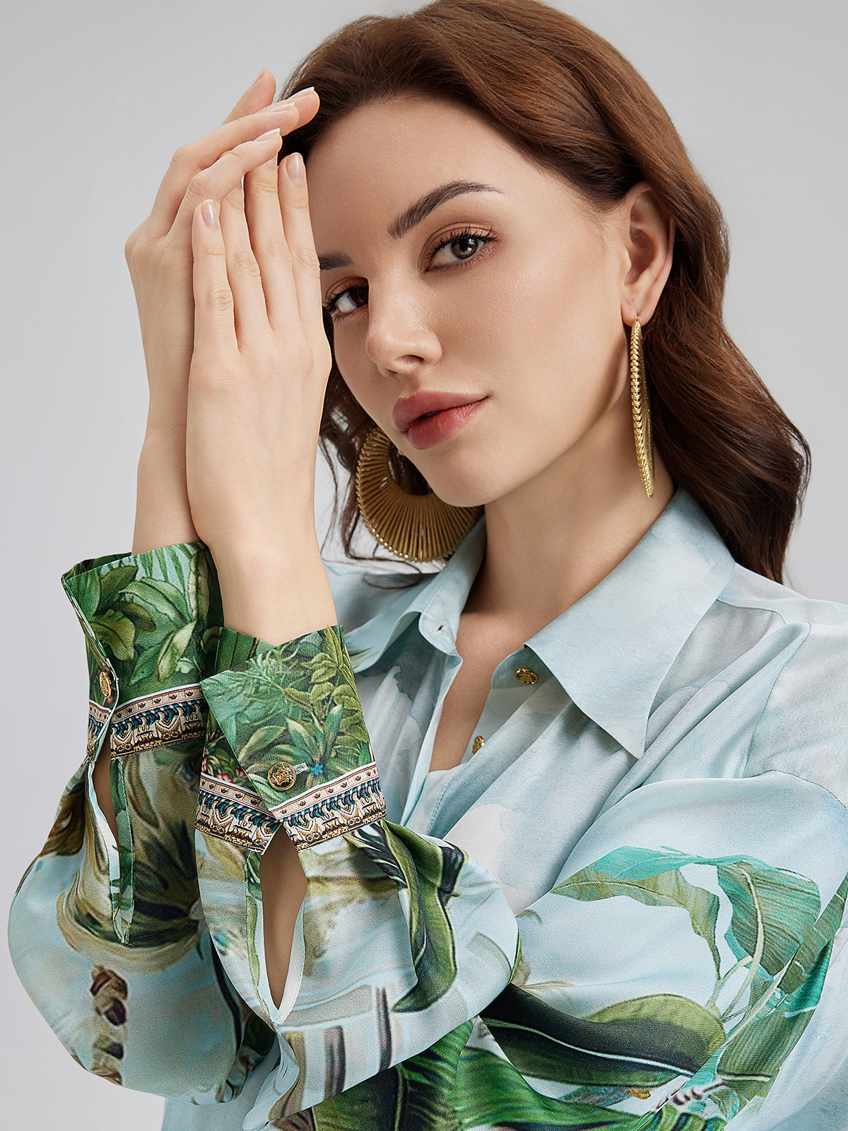 Sculpted Fan Statement Earrings
