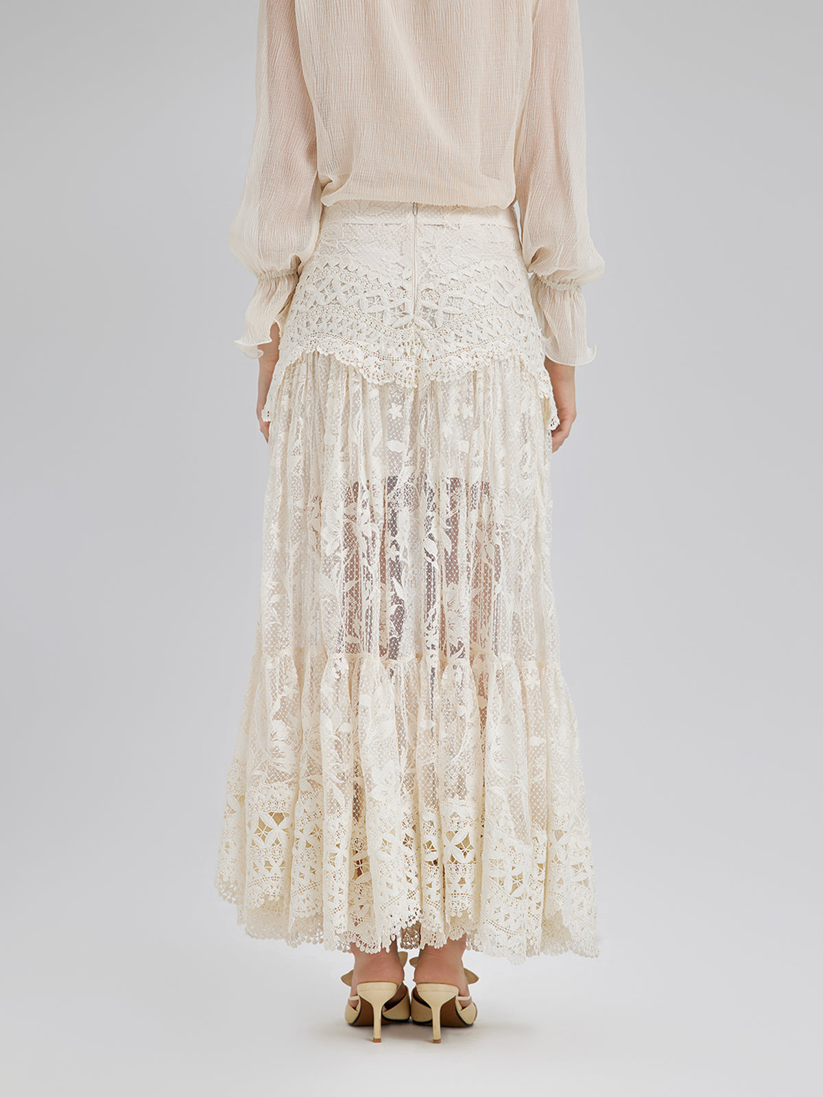 Lace Pleated Romantic French-Style Skirt