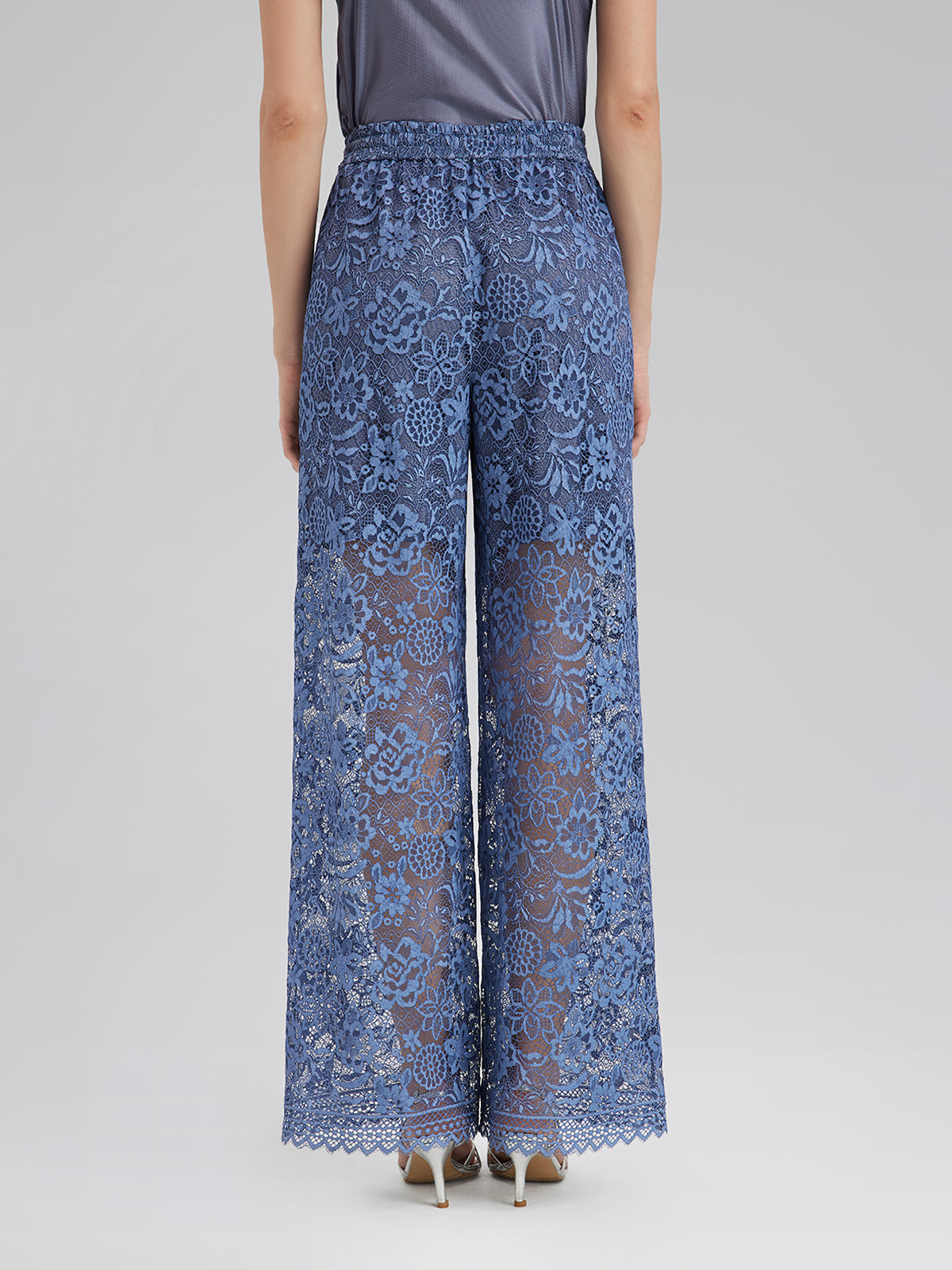 Sand Wash Lace Elastic Waist Pants