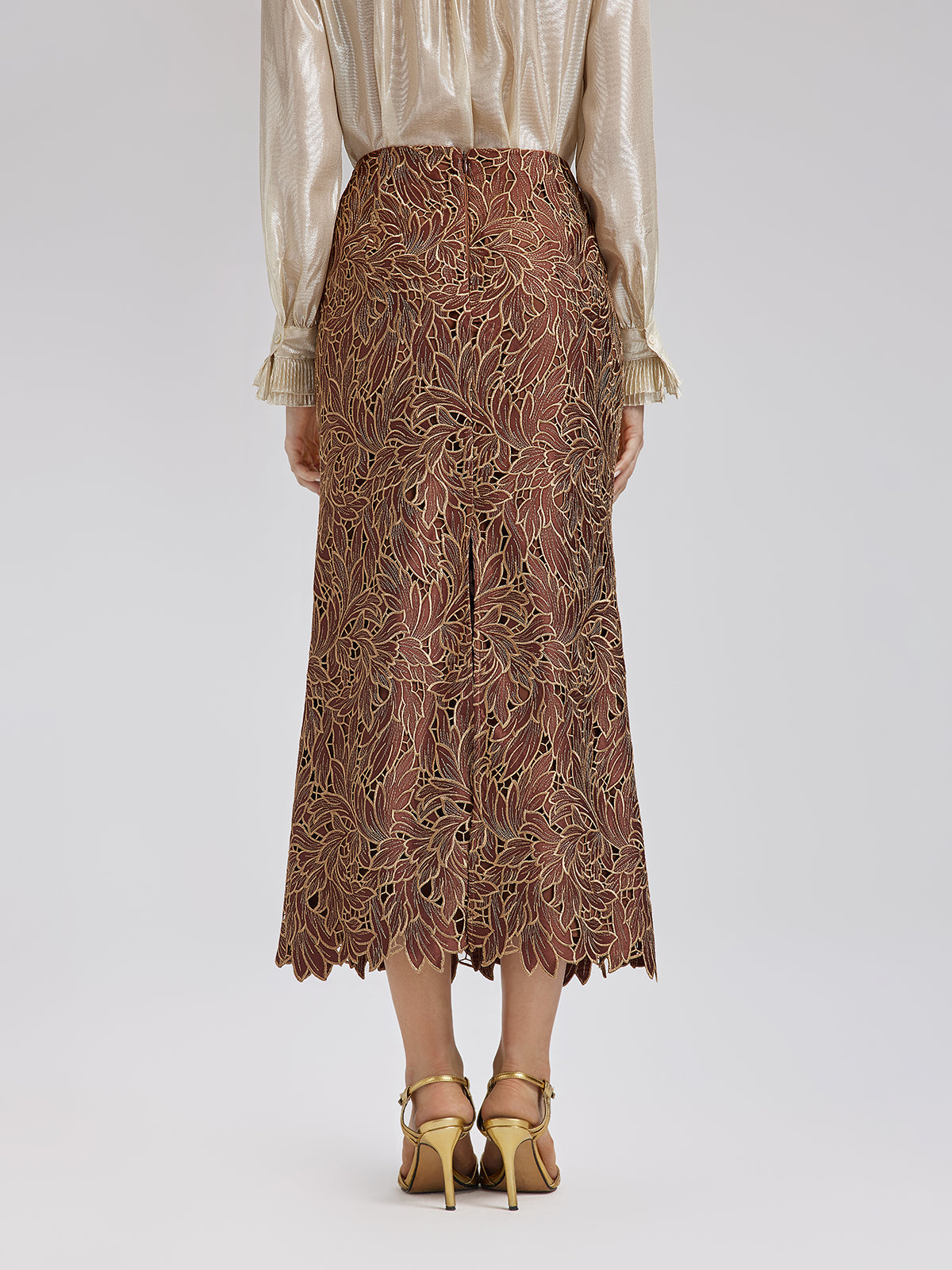 Water-Soluble Embroidery Concealed Zip Skirt