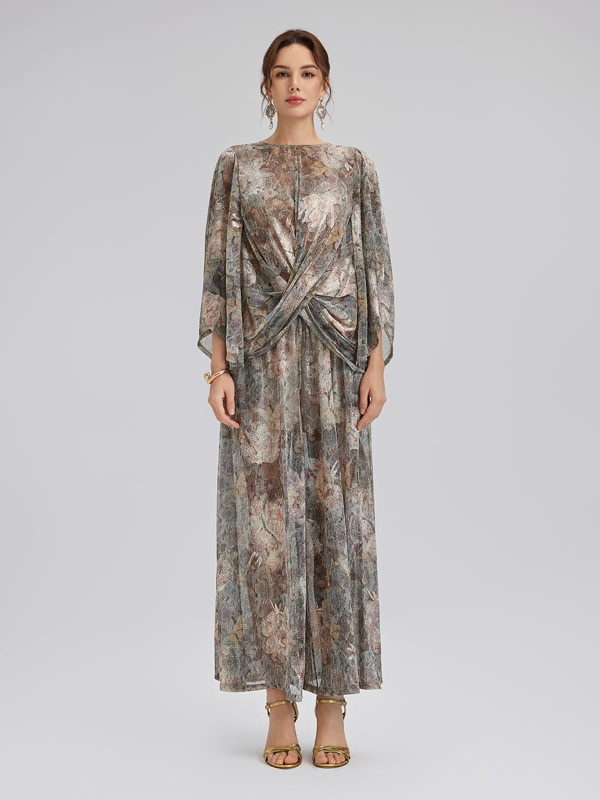 Final Sale | Foil-Printed Lurex Knit Drawstring Pants